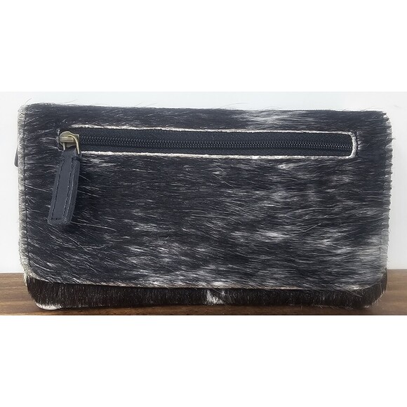 Myra Bag Handbags - Myra Bag Cookie Crunch Leather And Hair On Bifold Wallet